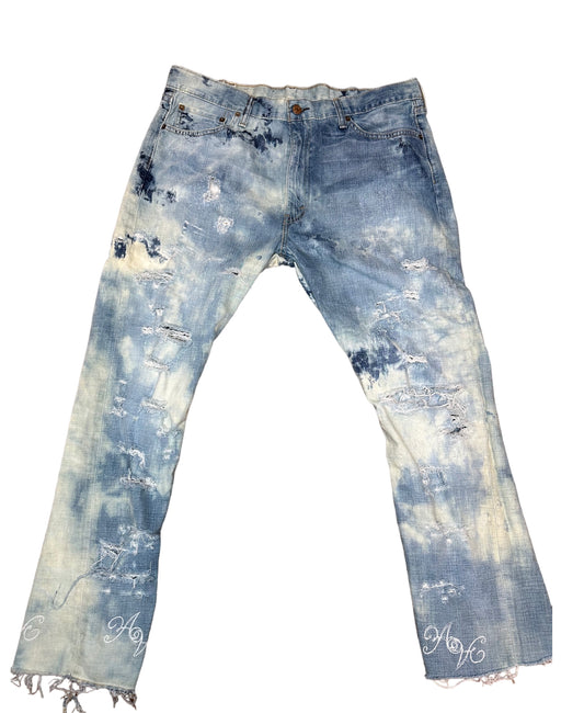 Aura Distressed Ice Bleached Denim