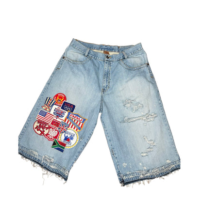 Aura Boy-Scout Denim Shorts