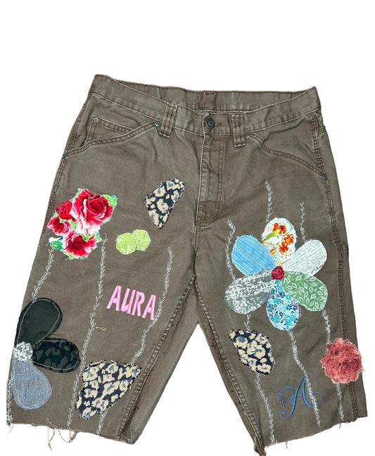 Aura Patchwork Work Shorts